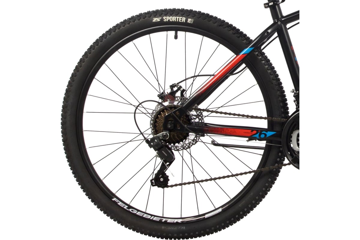 Велосипед FOXX CAIMAN 26", черный, сталь, размер 18" 26SHD.CAIMAN.18BK4 ...