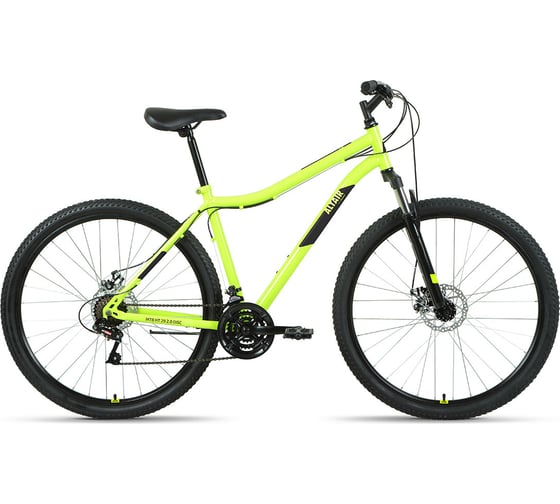 Велосипед горный MTB HT 29 2.0 D (29", 21 скорость) 2022 г, ярко-зеленый/черный ALTAIR RBK22AL29159