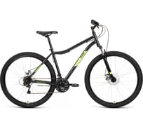 Велосипед горный MTB HT 29 2.0 D (29", 21 скорость) 2022 г, черный/ярко-зеленый ALTAIR RBK22AL29178