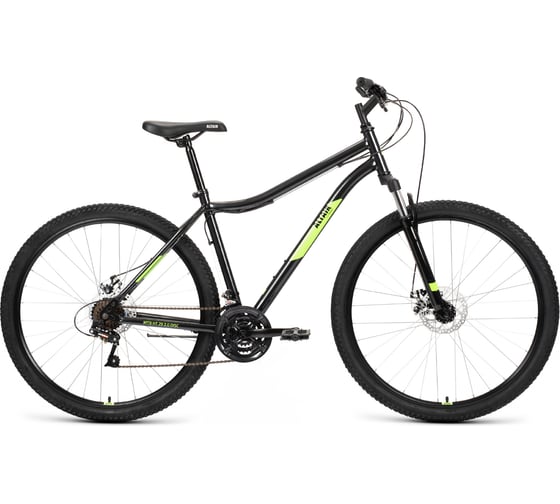 Велосипед горный MTB HT 29 2.0 D (29", 21 скорость) 2022 г, черный/ярко-зеленый ALTAIR RBK22AL29178 1