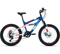Велосипед горный ALTAIR MTB FS 20 D (20", 6 скоростей) 2022 г, синий/красный RBK22AL20048