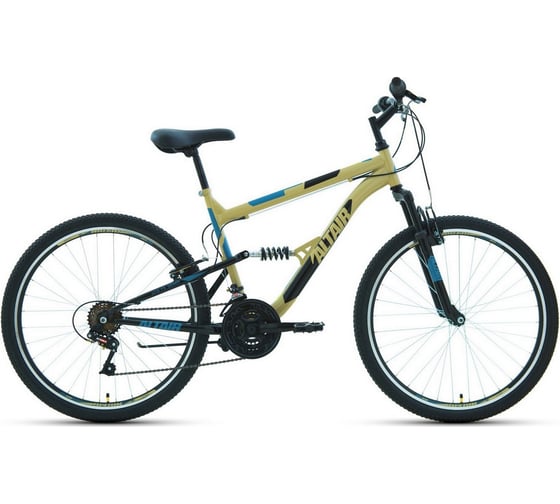 Велосипед горный ALTAIR MTB FS 26 1.0 (26", 18 скоростей) 2022 г, бежевый/черный RBK22AL26061 1