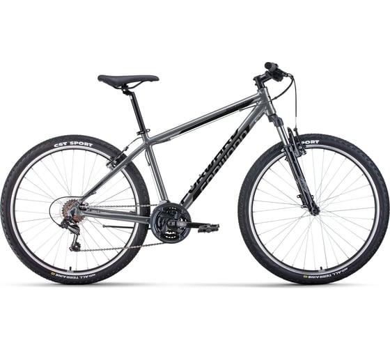 Велосипед горный FORWARD APACHE 27.5 1.0 CLASSIC 27.5", 21 скорость, рост 17", 2022 г, серый/черный RBK22FW27921 1