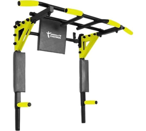 Разборный турник-брусья Absolute Champion Центрл Спорт PRO черный, желтые ручки и пластина АЧ 11632