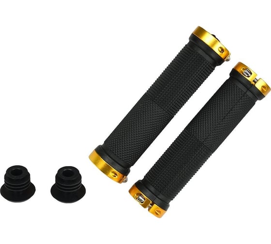 Грипсы JOY KIE MTB ST-13, 135 мм, с 2 грипстопами, под шестигранник, черно-золотые HQ-0015891 1