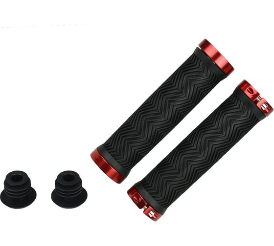 Грипсы JOY KIE MTB ST-58B 130 мм, с 2 грипстопами, под шестигранник, черно-красные HQ-0015892 1