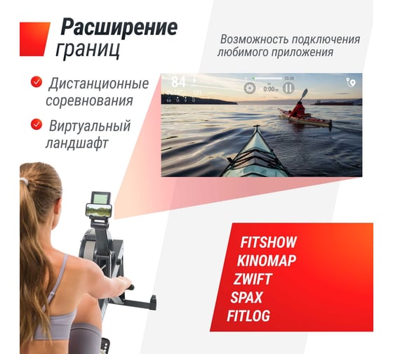 Гребной тренажер UNIXFIT Air Rower-X Black RMUARXB