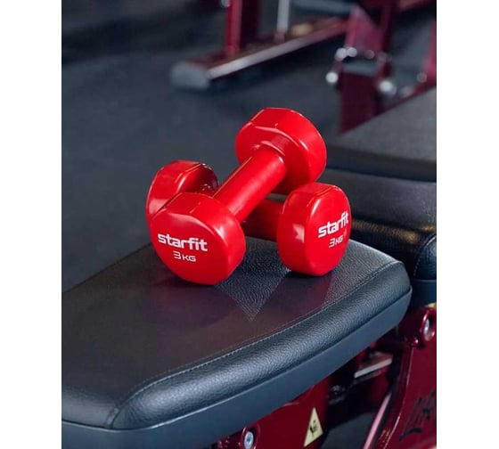 Гантель виниловая Starfit DB-101 3 кг, красный ЦБ-00001450