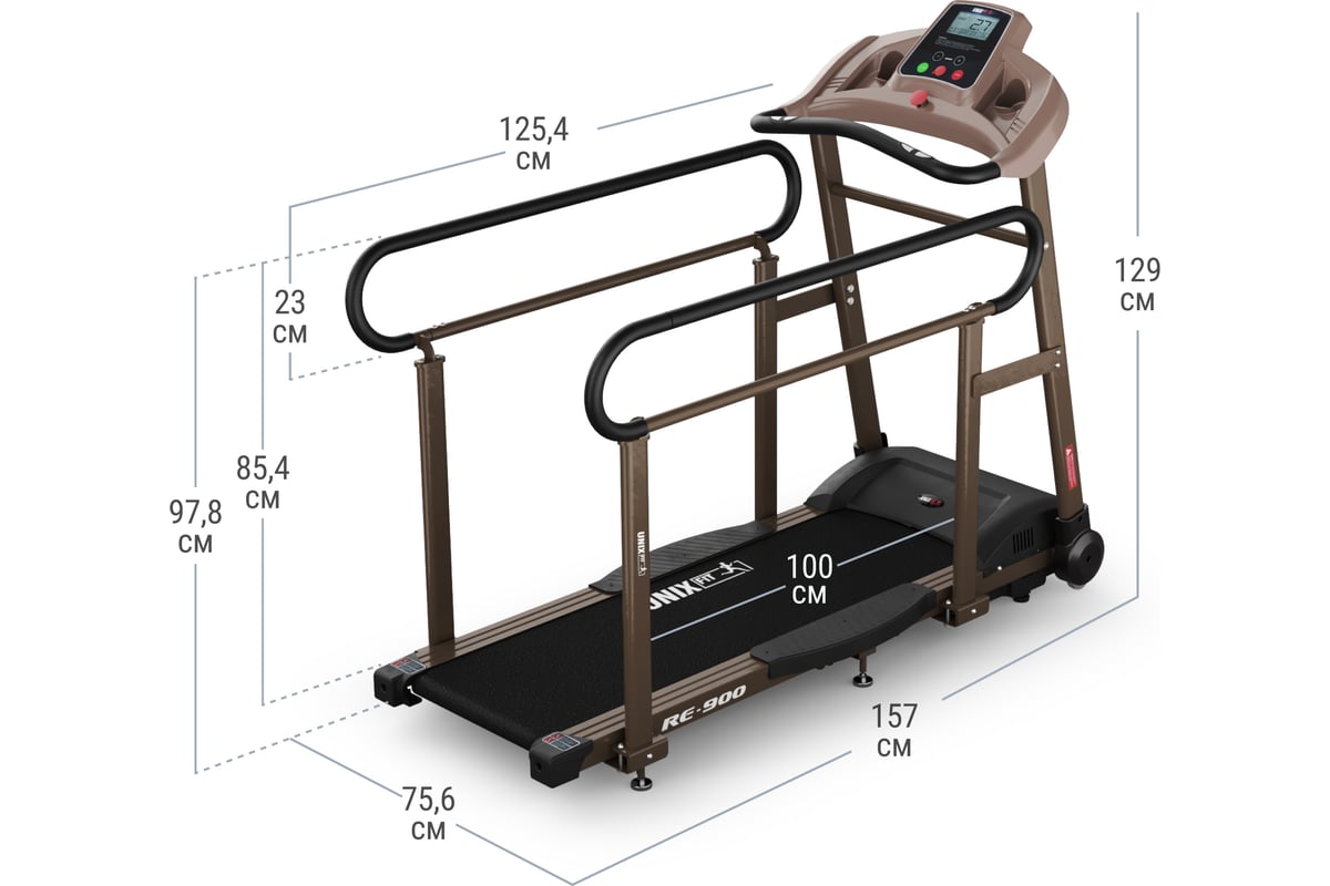 Беговая дорожка для реабилитации UNIX Fit RE-900 UNIXFIT TDRE900 - выгодная  цена, отзывы, характеристики, фото - купить в Москве и РФ