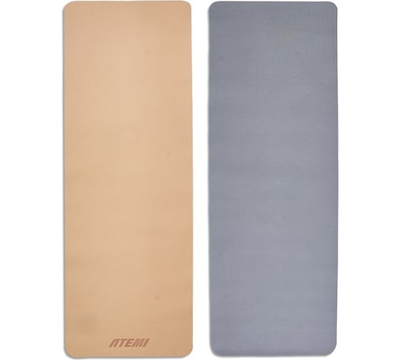 Коврик для йоги и фитнеса ATEMI OMP-AYM2B TPE 173x61x0.4 см, серый/розовый 00-00009702