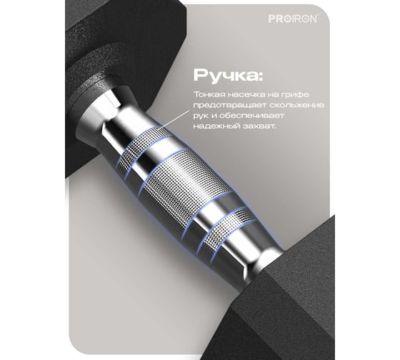 Гантели обрезиненные PROIRON 2 шт по 10 кг Г2100ОБР