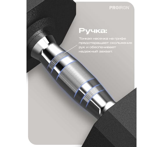 Гантели обрезиненные PROIRON 2 шт по 5 кг Г2050ОБР