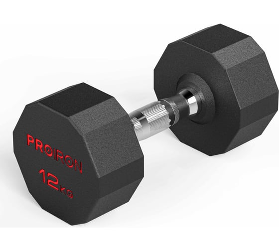 Гантель обрезиненная PROIRON 12 кг Г1120ОБР 1