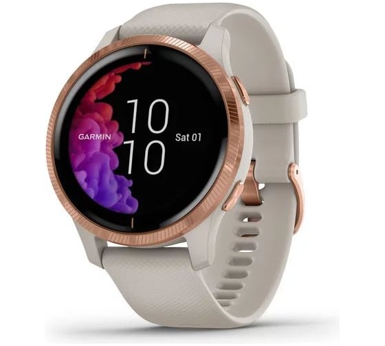 Смарт-часы Garmin Venu, GPS, Wi-Fi, Light Sand/Rose Gold, E.EU 010-02173-23