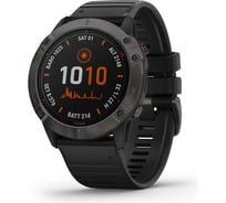 Часы Garmin fenix 6X Pro Solar,Ti, Carbon Gray DLC w/Black Band, GPS,EMEA 010-02157-21