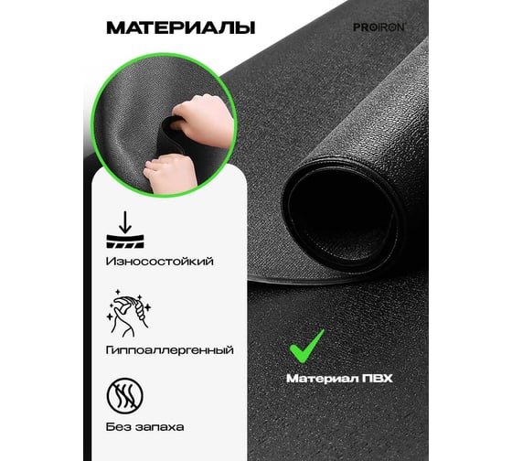 Спортивный коврик для фитнесса и тренажеров PROIRON 120x60 см КС1260
