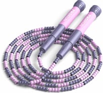 Скакалка спортивная PROIRON мягкий бисер, розово-фиолетовая СС061