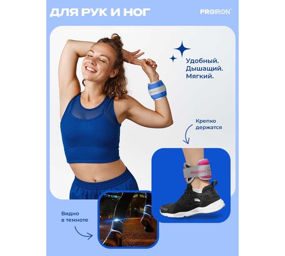 Утяжелители для рук и ног PROIRON 2 шт по 1 кг УТ210