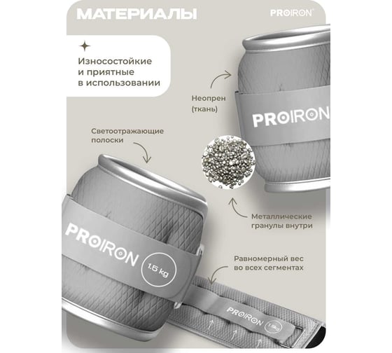 Утяжелители для рук и ног PROIRON 2 шт по 1.5 кг УТ215