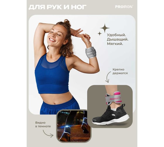 Утяжелители для рук и ног PROIRON 2 шт по 1.5 кг УТ215