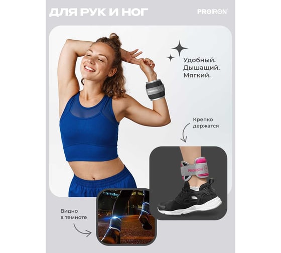 Утяжелители для рук и ног PROIRON 2 шт по 2 кг УТ220