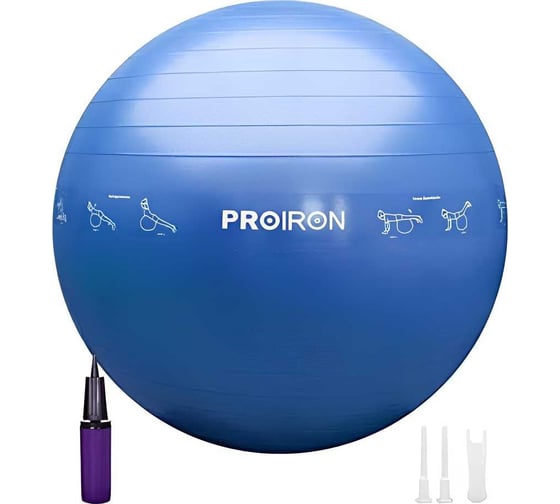 Фитбол PROIRON с принтом, 55 см, голубой ФП55Г