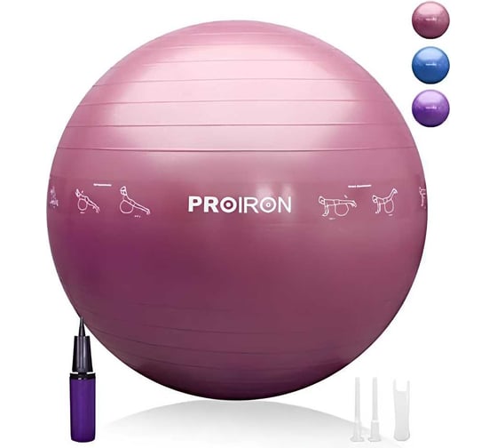 Фитбол PROIRON с принтом, 55 см, красная роза ФП55К