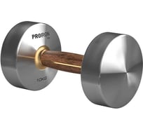Гантель из нержавеющей стали и орехового дерева PROIRON 10 кг Г1100НО