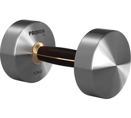 Гантель из нержавеющей стали и черного дерева PROIRON 10 кг Г1100НЧ