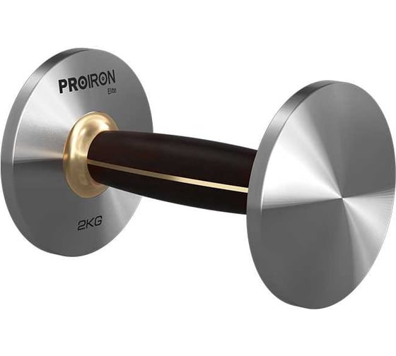 Гантель из нержавеющей стали и черного дерева PROIRON 2 кг Г1020НЧ