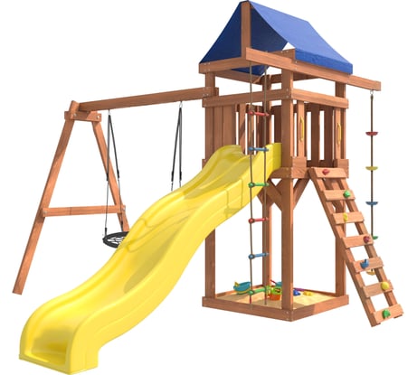 Детская площадка National Tree Company с качелями гнездо 100 см IgroWoods для улицы и дачи ДП-12