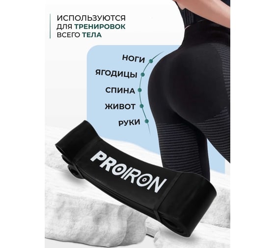 Эспандер ленточный PROIRON 36-67 кг, 2080x64x4.5 мм, черный ЭЛ3667