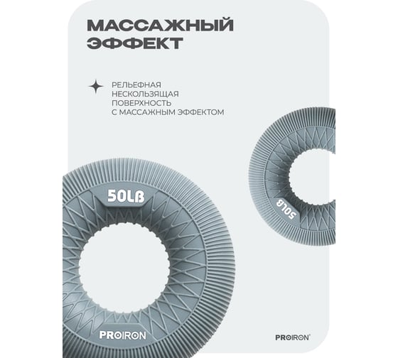 Эспандер кистевой PROIRON 22 кг, серый ЭК22
