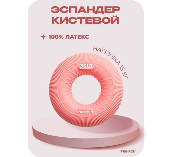 Эспандер кистевой PROIRON 13 кг, розовый ЭК13