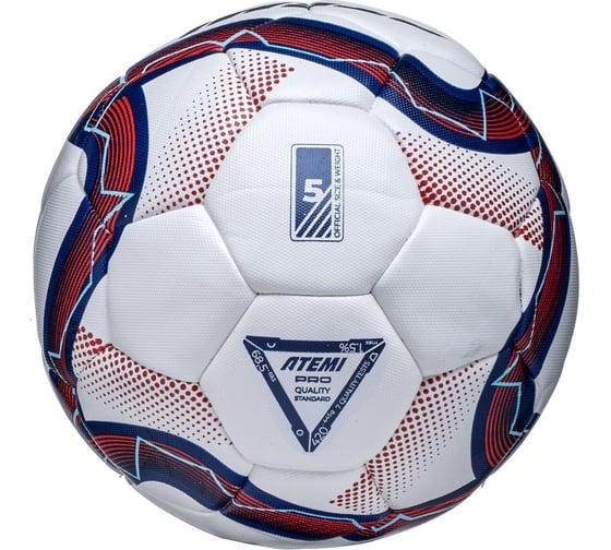 Мяч футбольный ATEMI ATTACK MATCH, синтетическая кожа ПУ, Hybrid stitching, р.5, окружность 68-70 00-00010256