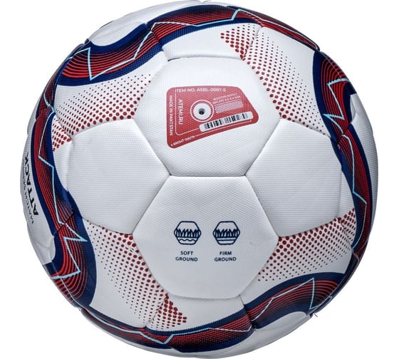 Мяч футбольный ATEMI ATTACK MATCH, синтетическая кожа ПУ, Hybrid stitching, р.5, окружность 68-70 00-00010256