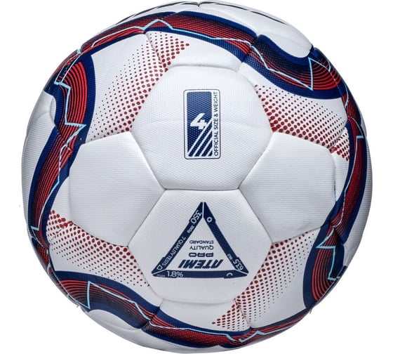 Мяч футбольный ATEMI ATTACK MATCH, синтетическая кожа ПУ, Hybrid stitching, р.4, окружность 65-66 00-00010257