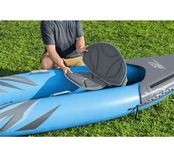 Надувная байдарка BestWay Surge Elite X1 Kayak 305x91x40 см, алюминиевое весло 230 см, насос 62086, до 100 кг 65143 BW