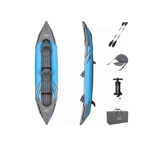 Надувная байдарка BestWay Surge Elite X2 Kayak 382x94x42 см, алюминиевый весла 230 см, 2шт, насос 62086, до 180 кг 65144 BW 1