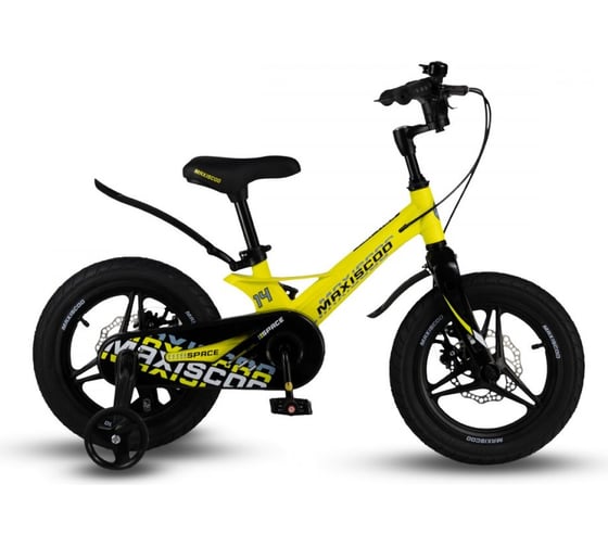 Велосипед детский Maxiscoo SPACE Deluxe Plus 14'', желтый матовый, 2024 г MSC-S1435D 1
