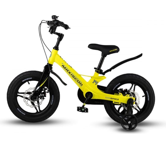 Велосипед детский Maxiscoo SPACE Deluxe Plus 14'', желтый матовый, 2024 г MSC-S1435D