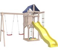 Детская площадка неокрашенная для улицы и дачи National Tree Company с качелями лодочка IgroWoods ДНП-1