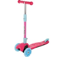 Самокат складной Moby Kids Disco 120 PU со светом, свет и звук на деке, розовый 641464