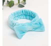Повязка на голову Этель голубой, 100% п/э 9211392