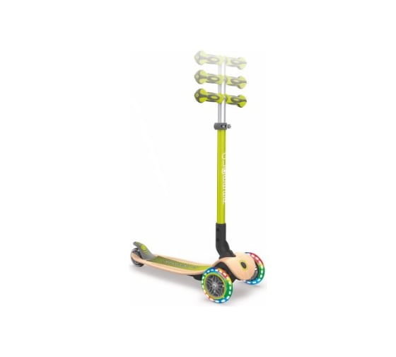 Самокат GLOBBER PRIMO FOLDABLE WOOD LIGHTS, пастельно-зеленый 436-206
