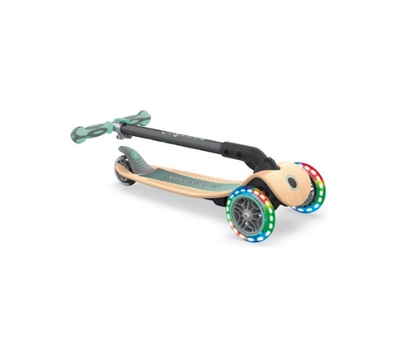 Самокат GLOBBER PRIMO FOLDABLE WOOD LIGHTS, Зеленый 436-106