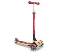 Самокат GLOBBER PRIMO FOLDABLE WOOD LIGHTS, Красный 436-102