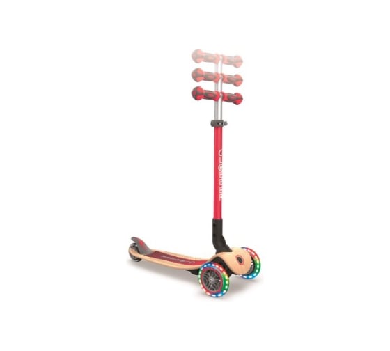 Самокат GLOBBER PRIMO FOLDABLE WOOD LIGHTS, Красный 436-102