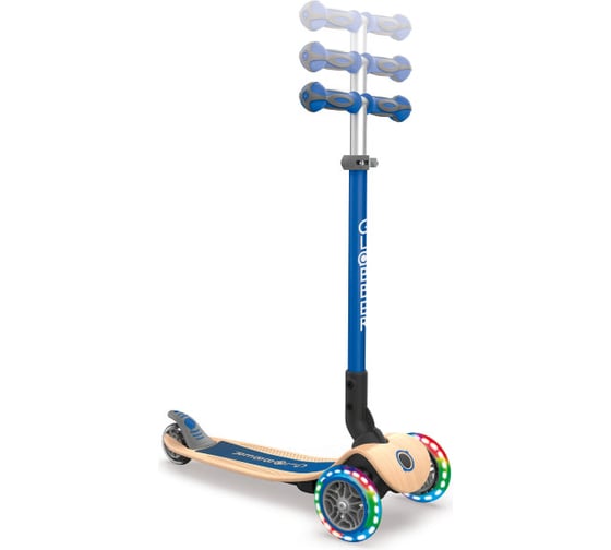 Самокат GLOBBER PRIMO FOLDABLE WOOD LIGHTS, Синий 436-100