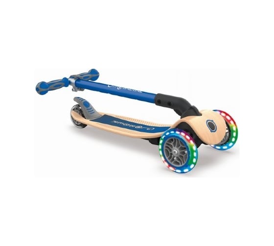 Самокат GLOBBER PRIMO FOLDABLE WOOD LIGHTS, Синий 436-100